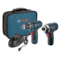 [해외] Bosch Power Tools Drill Kit - CLPK22-120, BC330 - 12-Volt, Two-Tool Drill Kit – Power Drill, Impact Driver, Cordless Drill Set - Includes Two Drills, Two Lithium Batteries, 12V Cha