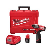 [해외] Milwaukee 2453-22 M12 Fuel 1/4 Hex Impact Driver with 2 Batteries