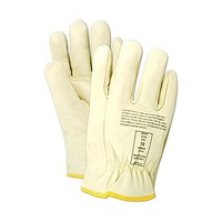 [해외] Magid Glove and Safety 12507-9 Magid Power Master 12507 Low Voltage Leather Linemans Protector Glove, 10, Tan, 9