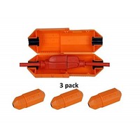[해외] 3 PK Orange Extension Cord Safety Cover Connector with Water-Resistant Seal for Cord Management