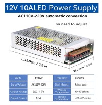 [해외] AC 110 / 220V DC 12V 10A 120W Switch Power Supply Converter for LED Flexible Strip Light [B08LD9HJGL]
